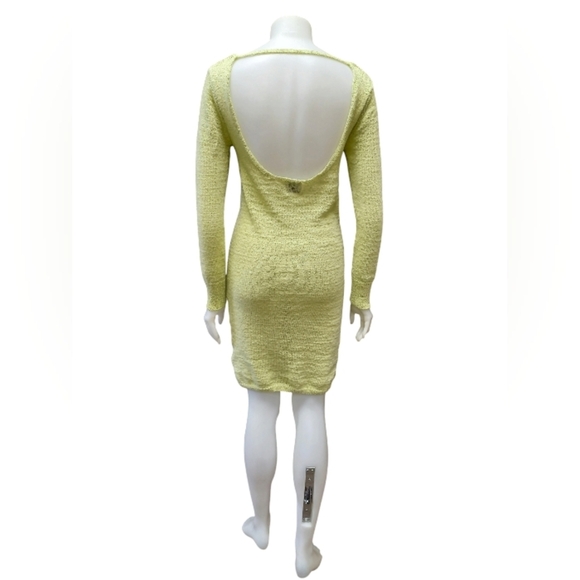 Princess Polly EUC Lime Green Knit Long Sleeve Mini Dress Size XXS - Picture 4 of 10